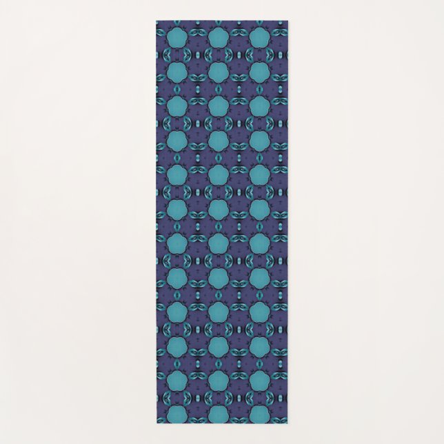 Lila türkisfarbene geometrische Kunst abstrakt Yogamatte (Vorderseite)