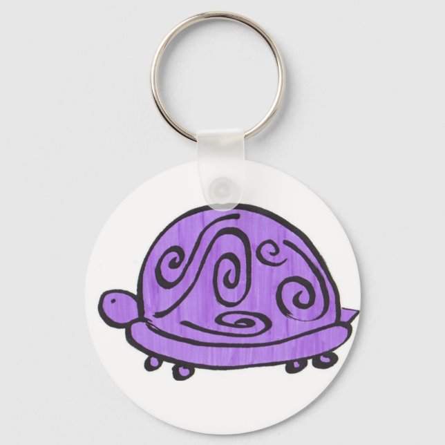 Lila Turtle Schlüsselanhänger (Vorderseite)