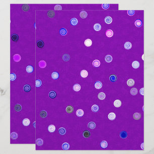 Lila Twist-Polka-Punkt-Spirale 2-seitiges Schrottp