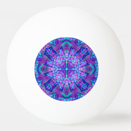 Lila u. blaues Vintages Fraktal-Kaleidoskop Tischtennisball