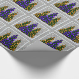 Lila u. Goldweihnachtsbaum-Verpackungs-Papier Geschenkpapier
