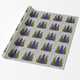 Lila u. Goldweihnachtsbaum-Verpackungs-Papier Geschenkpapier