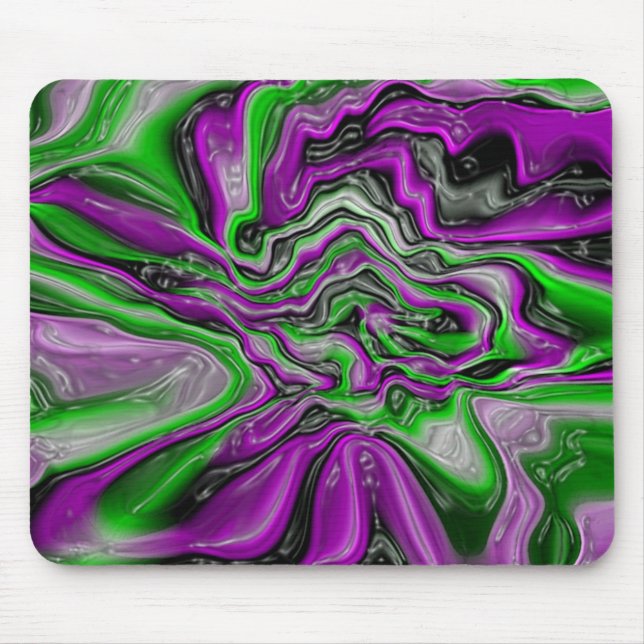 Lila u. grüner Strudel Mousepad (Vorne)