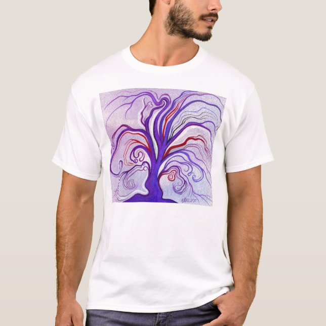Lila u. Lavendel-Baum T-Shirt (Vorderseite)