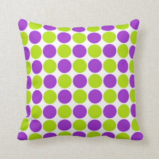 Lila u. Limone Polka-Punkte Kissen