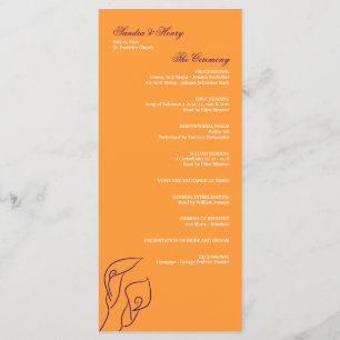 Lila u. orange Calla-Lilien, die Programm Wedding