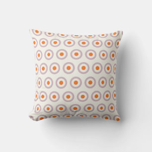 Lila u. orange Kreis-Punkt-Retro Entwurf Kissen