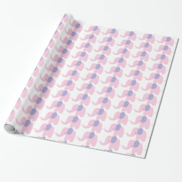 Lila u. rosa Baby-Elefant-Verpackungs-Papier Geschenkpapier
