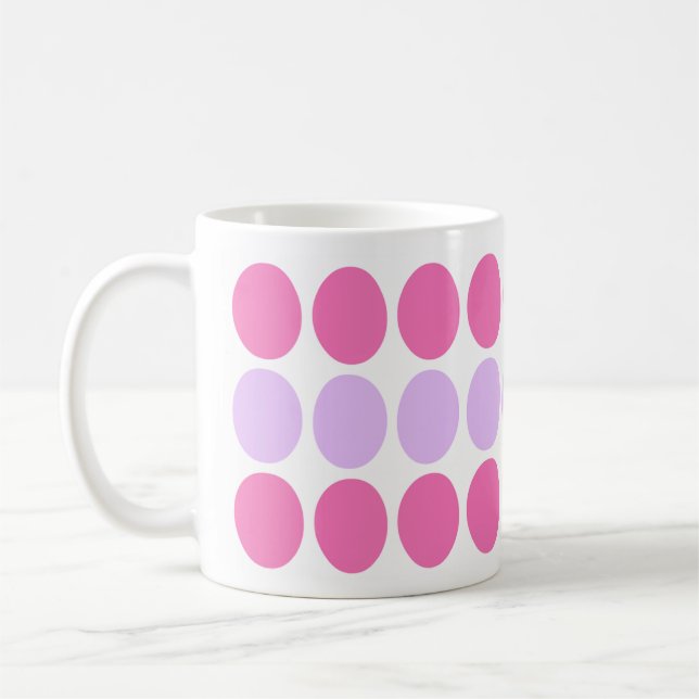 Lila u. rosa Punkt-Muster-Tasse Kaffeetasse (Links)