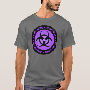 Lila u. schwarzer zweisprachiger T-Shirt