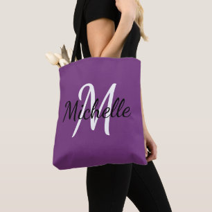 Lila u. weiße kundenspezifische tasche