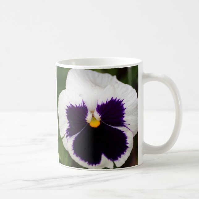 Lila u. weißer Pansy Kaffeetasse (Rechts)