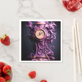 Lila Uhr Serviette