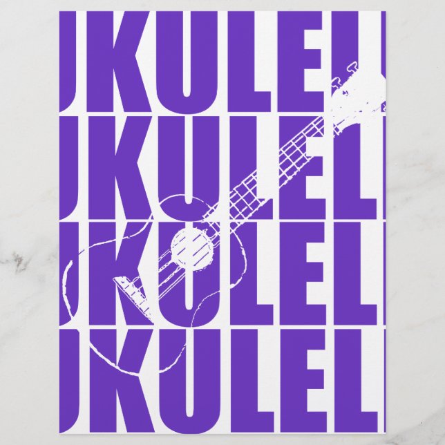 Lila Ukulele Briefbogen (Vorderseite)