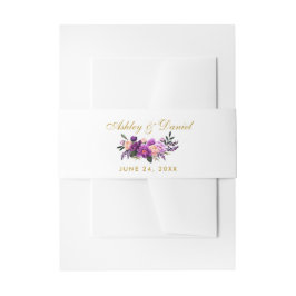 Lila Ultra-Violet-Aquarellgoldverheiratung Einladungsbanderole