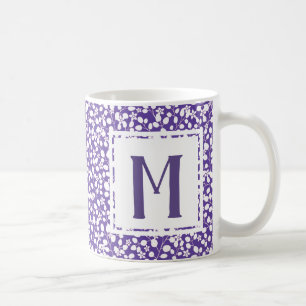 Lila Ultra Violette Weiße Blumen Florale Zweige Kaffeetasse