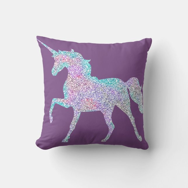Lila umschaltbares Unicorn-Kissen Kissen (Vorderseite)
