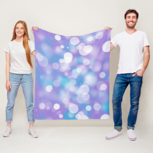 Lila und Aqua Bokeh Party Lights Fleecedecke