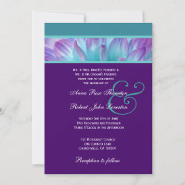 LILA und AQUA DAHLIA Wedding Collection 001 Einladung