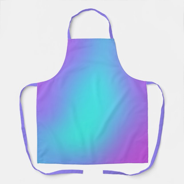 Lila und Aqua farbenfrohe Schürze (Vorderseite)