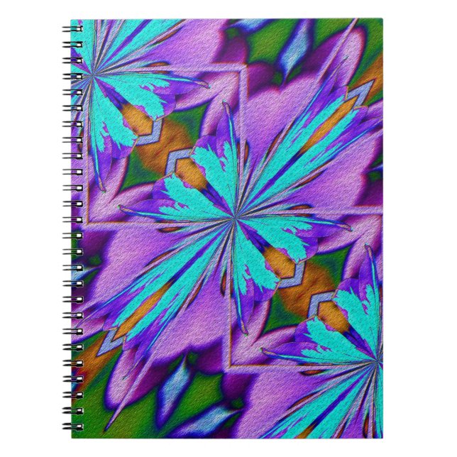 Lila und Aqua Formen Abstrakt Art Notebook Notizblock (Vorderseite)