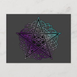 Lila und aqua-komplexes Pentagramm Postkarte