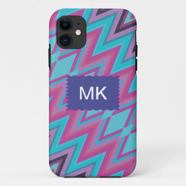 Lila und Aqua-Stämme Case-Mate iPhone Hülle (Rückseite)