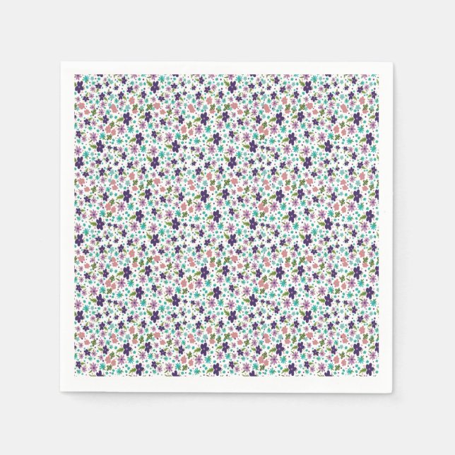 Lila und Aquamarin Serviette (Vorderseite)