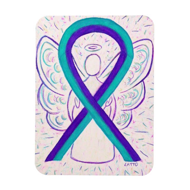 Lila und Aquamarine Angel-Magnete Magnet (Vertikal)