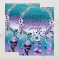 Lila und Aquamarine Dream Catcher Boho Geburtstags