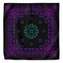 Lila und Aquamarine Gradient Paisley Bandana