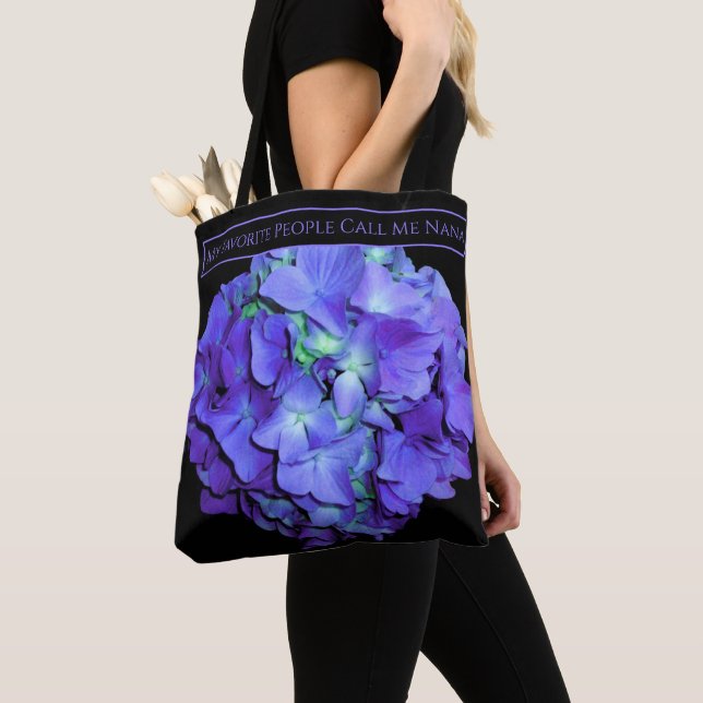 Lila und aquamarine Hydrangea Großmutter Tasche (Von Nahem)