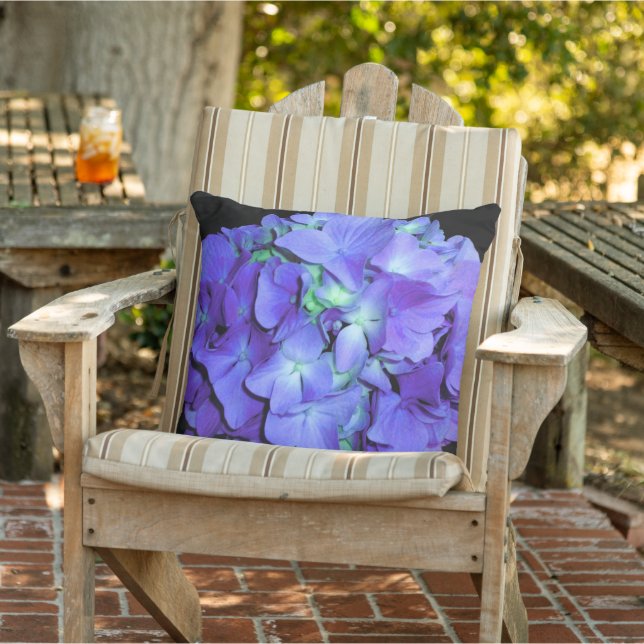 Lila und aquamarine Hydrangea, lila blaue Blumen Kissen (Stuhl )