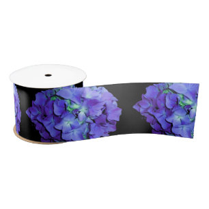 Lila und aquamarine Hydrangea, lila blaue Blumen Satinband