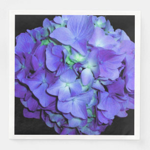 Lila und aquamarine Hydrangea, lila blaue Blumen Serviette