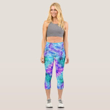 Lila und Aquamariner Kristall - Hübsche Capris-Leg