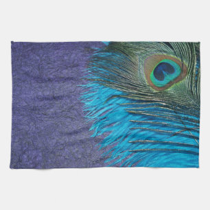 Lila und aquamariner Pfau Geschirrtuch
