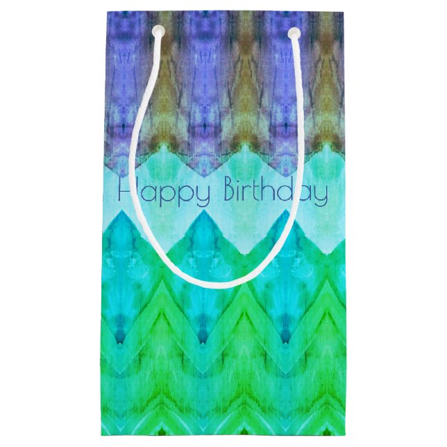 Lila und Aquamarines Grün Kleine Geschenktüte (Vorderseite)