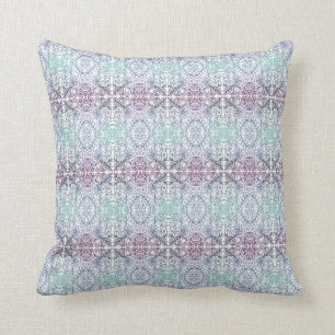 Lila und aquamarines Musterthrow-Kissen Kissen