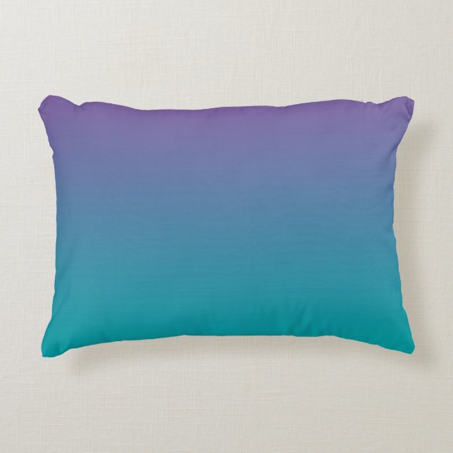 "Lila und aquamarines Ombre" Dekokissen (Vorderseite)