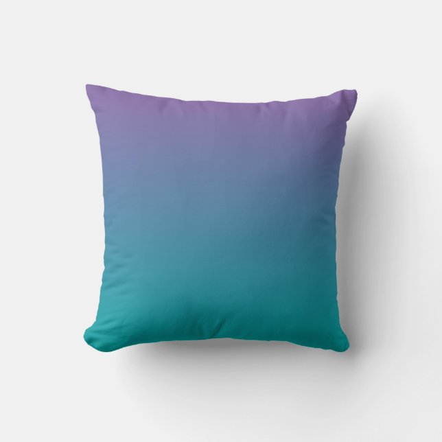 "Lila und aquamarines Ombre" Kissen (Vorderseite)