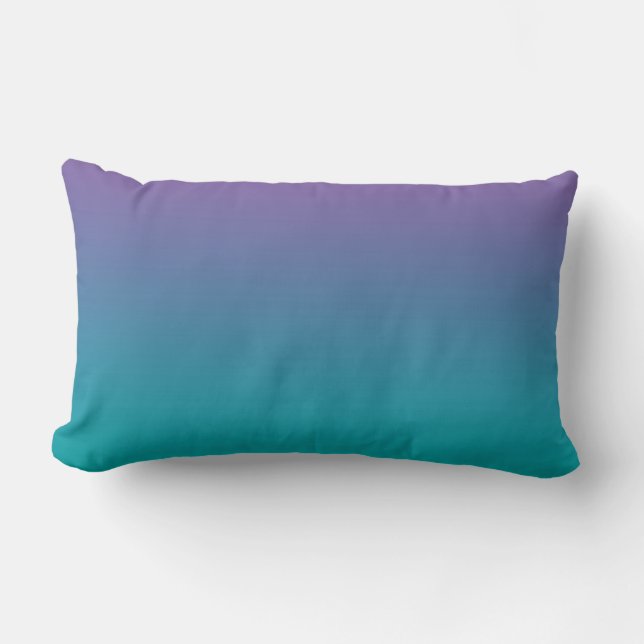 "Lila und aquamarines Ombre" Lendenkissen (Vorderseite)