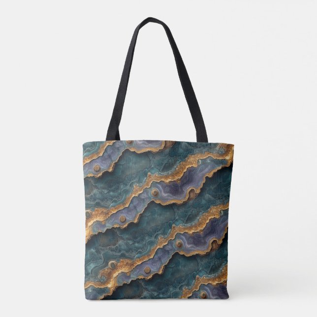Lila und Aquamarines Rock Interieur Tasche (Rückseite)