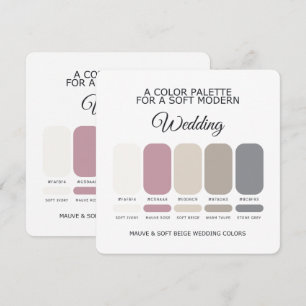 Lila und Beige Hochzeitsfarbpalette Karte