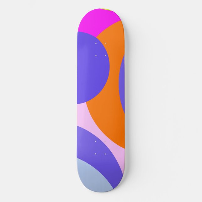 Lila und blau, abstrakt, orange-rosa skateboard (Vorderseite)