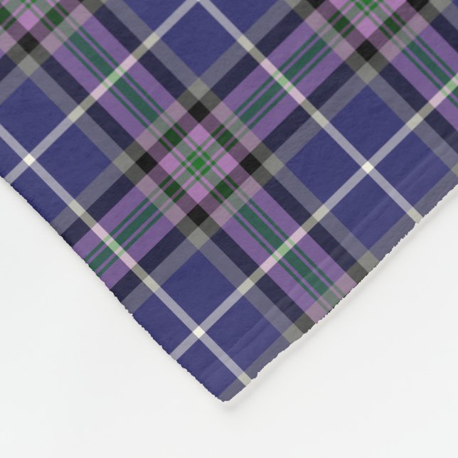 Lila und blau Clan Alexander Tartan Fleecedecke (Ecke)