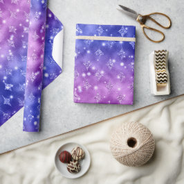 Lila und blau Ombre Glitzer Celestial Muster Geschenkpapier