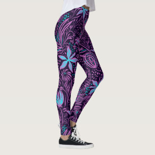 Lila und blaue Abstrakte Leggings