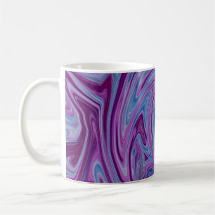 Lila und blaue abstrakte Malerei Kaffeetasse