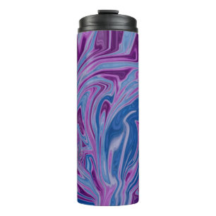 Lila und blaue abstrakte Malerei Thermosbecher